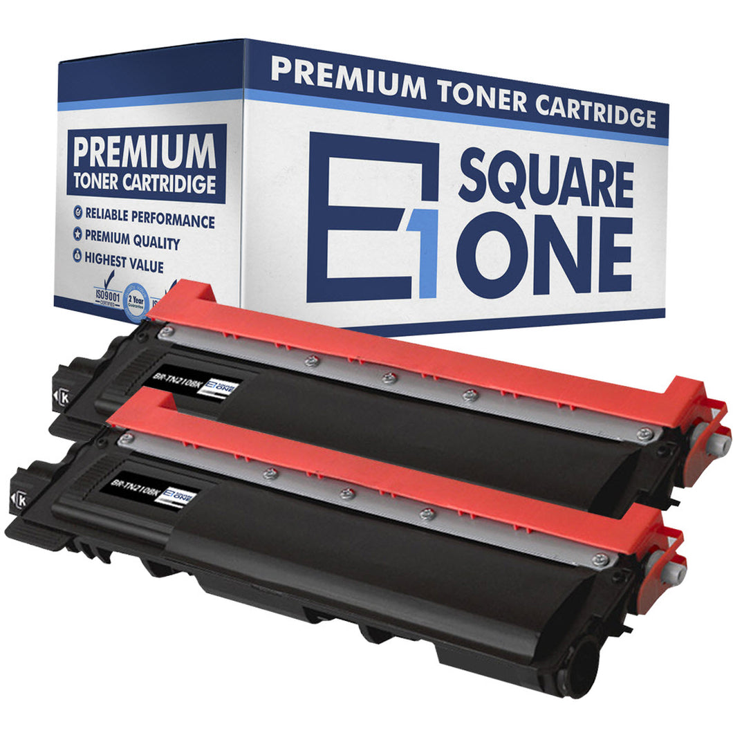 eSquareOne Compatible Toner Cartridge Replacement for TN210BK (Black, 2-Pack)