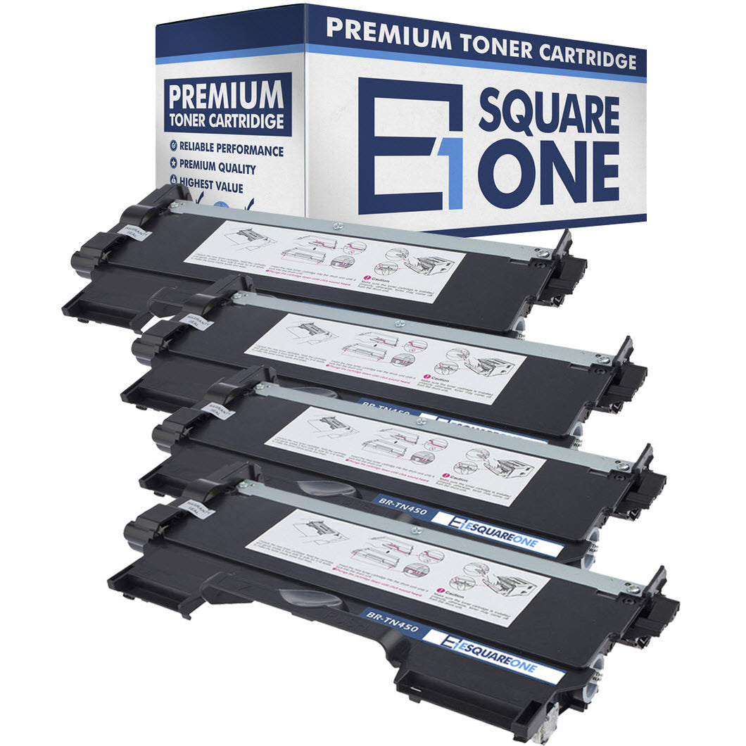 eSquareOne Compatible High Yield Toner Cartridge Replacement for Brother TN420 TN450 (Black, 4-Pack)