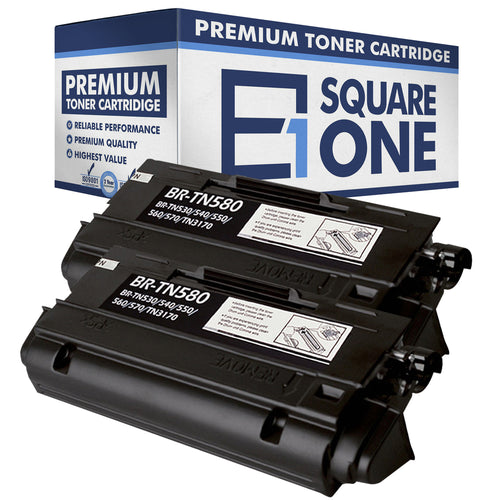eSquareOne Compatible High Yield Toner Cartridge Replacement for Brother TN530 TN540 TN550 TN560 TN570 TN580 (Black, 2-Pack)