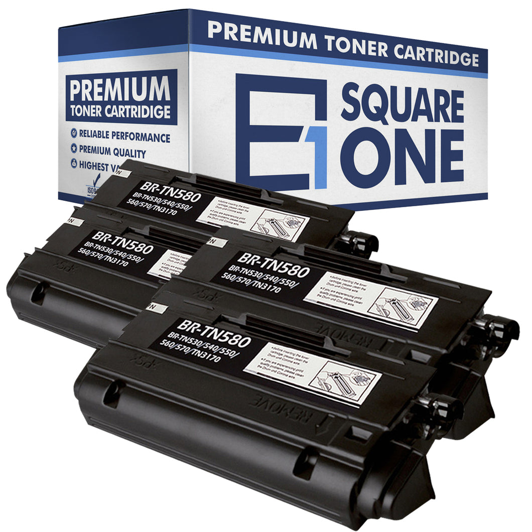 eSquareOne Compatible High Yield Toner Cartridge Replacement for Brother TN530 TN540 TN550 TN560 TN570 TN580 (Black, 4-Pack)