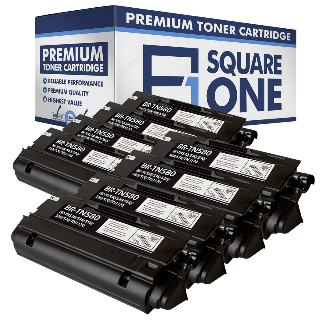 eSquareOne Compatible High Yield Toner Cartridge Replacement for Brother TN530 TN540 TN550 TN560 TN570 TN580 (Black, 8-Pack)