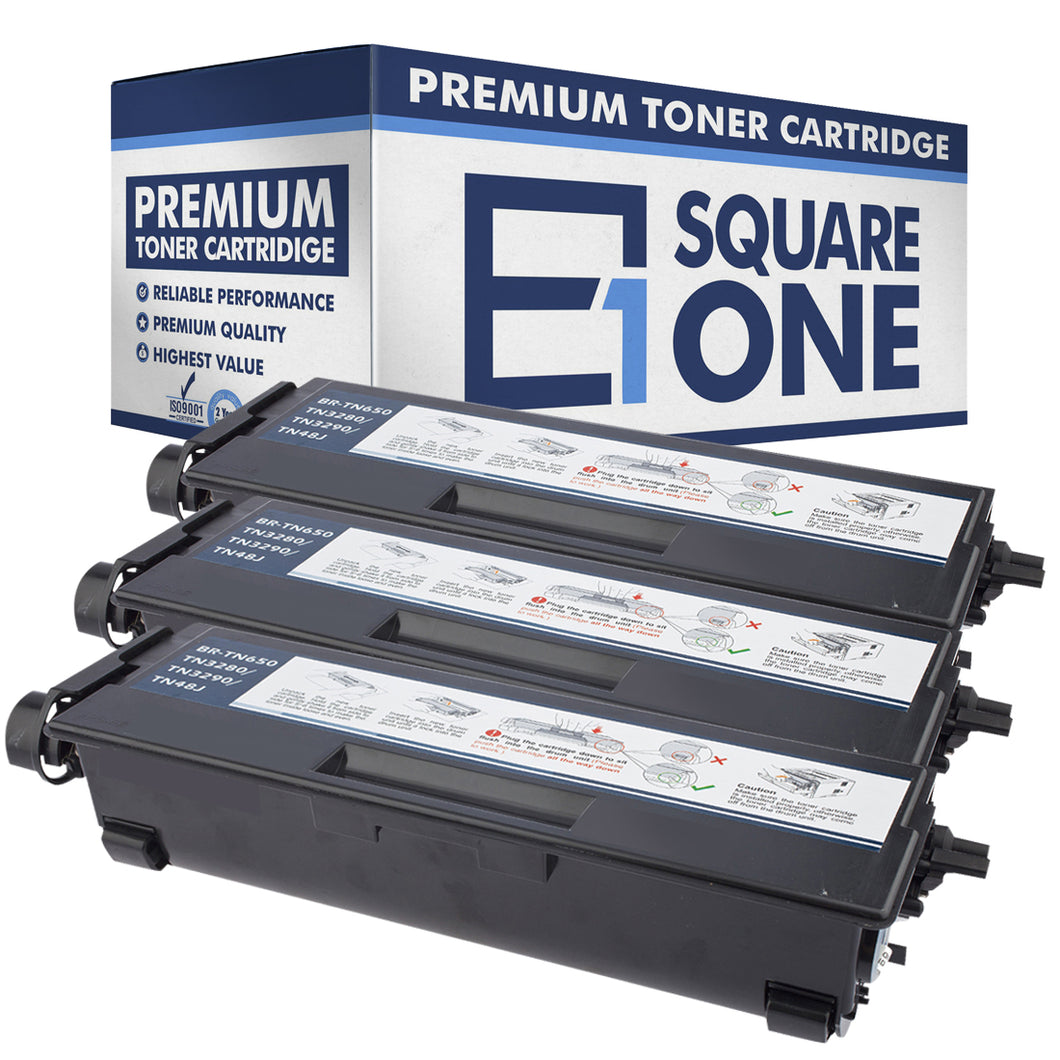 eSquareOne Compatible High Yield Toner Cartridge Replacement for Brother TN650 TN620 (Black, 3-Pack)