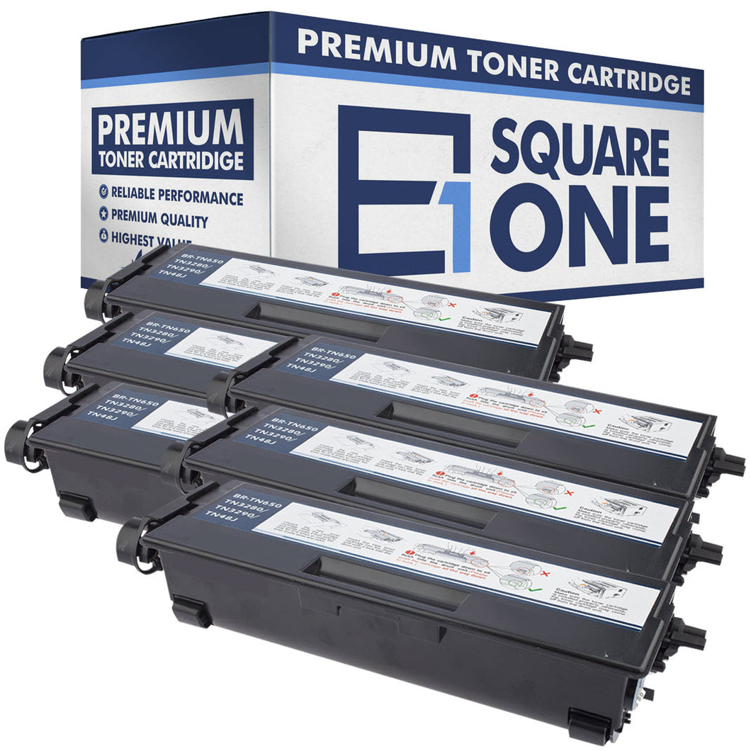 eSquareOne Compatible High Yield Toner Cartridge Replacement for Brother TN650 TN620 (Black, 6-Pack)