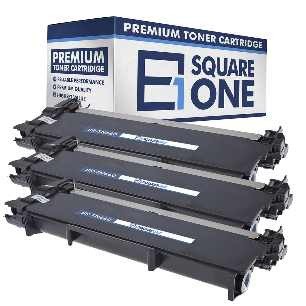 eSquareOne Compatible High Yield Toner Cartridge Replacement for Brother TN660 TN630 (Black, 3-Pack)