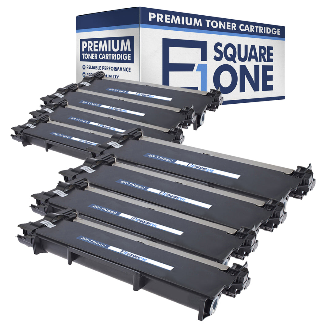 eSquareOne Compatible High Yield Toner Cartridge Replacement for Brother TN660 TN630 (Black, 8-Pack)