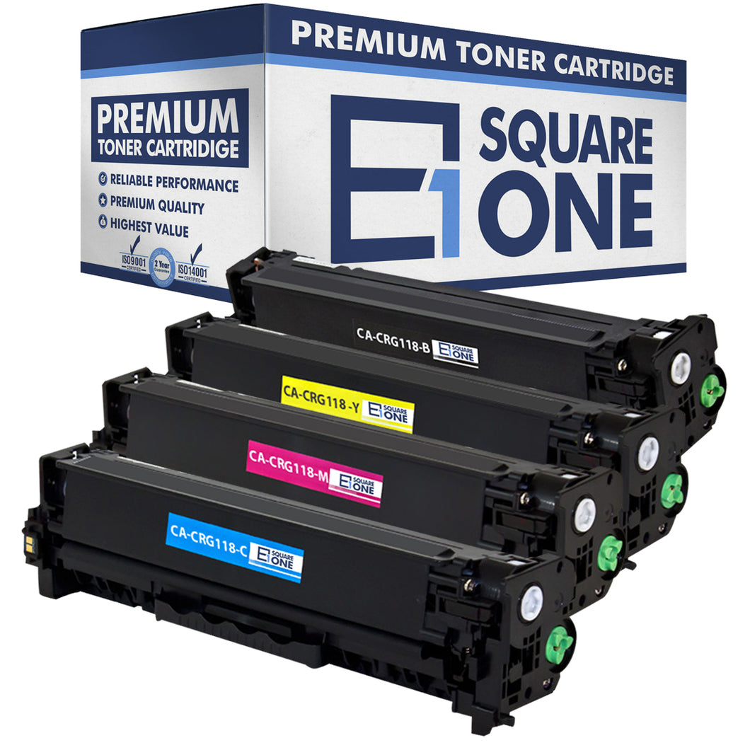 eSquareOne Compatible Toner Cartridge Replacement for Canon 118 (CRG-118) 2662B001AA 2661B001AA 2660B001AA 2659B001AA (Black, Cyan, Magenta, Yellow)