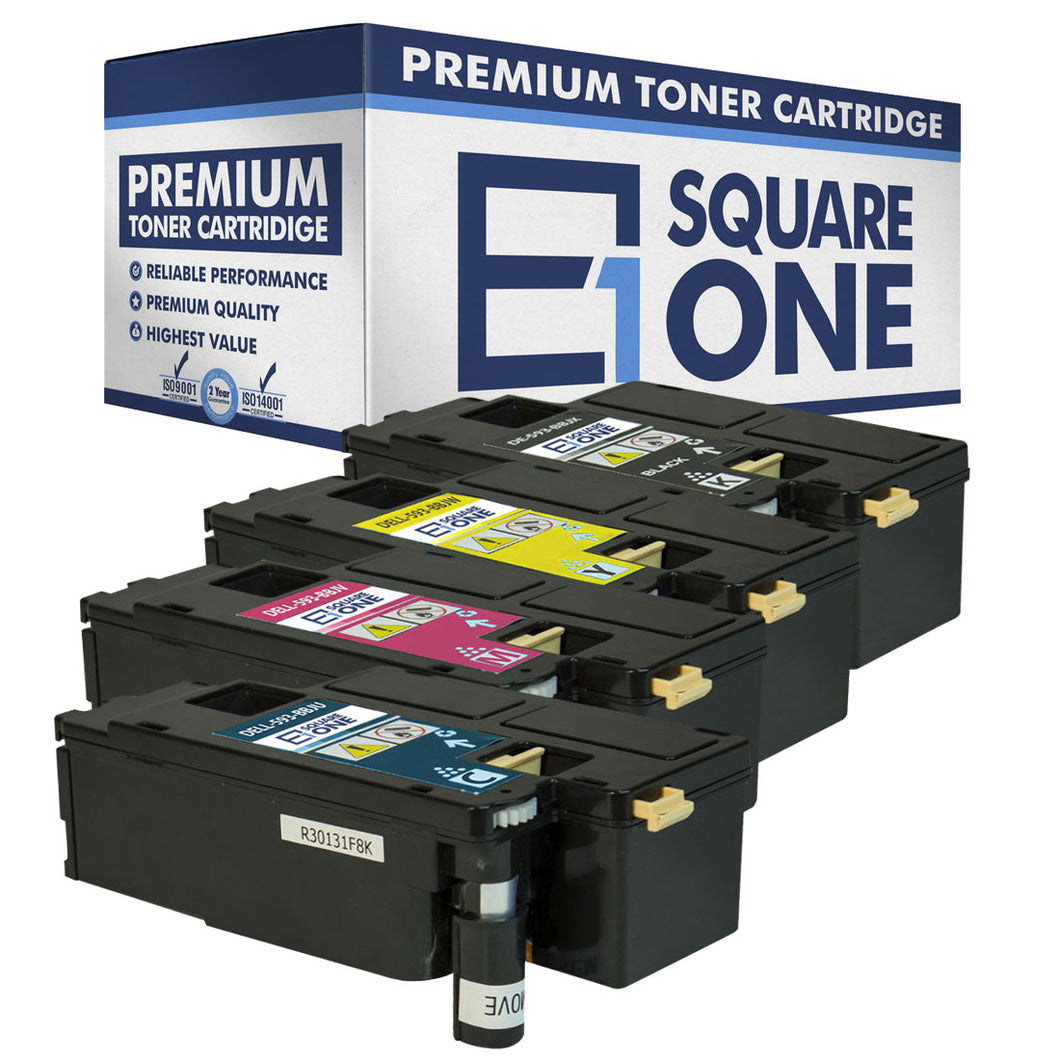 eSquareOne Compatible Toner Cartridge Replacement for DELL DPV4T 593-BBJX H5WFX 593-BBJU G20VW 593-BBJV 3581G 593-BBJW (Cyan, Magenta, Yellow)