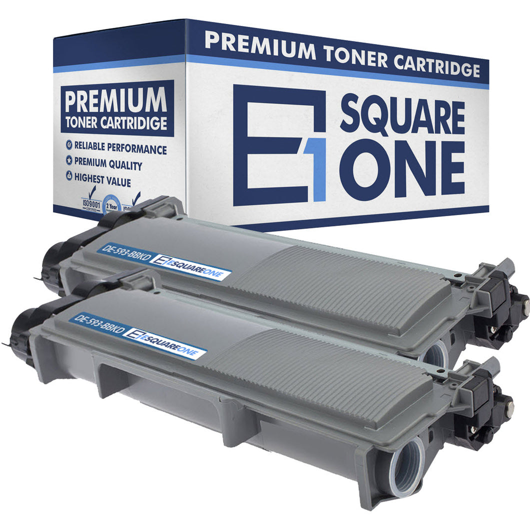 eSquareOne Compatible High Yield Toner Cartridge Replacement for DELL 593-BBKD PVTHG 593-BBKC 2RMPM (Black, 2-Pack)