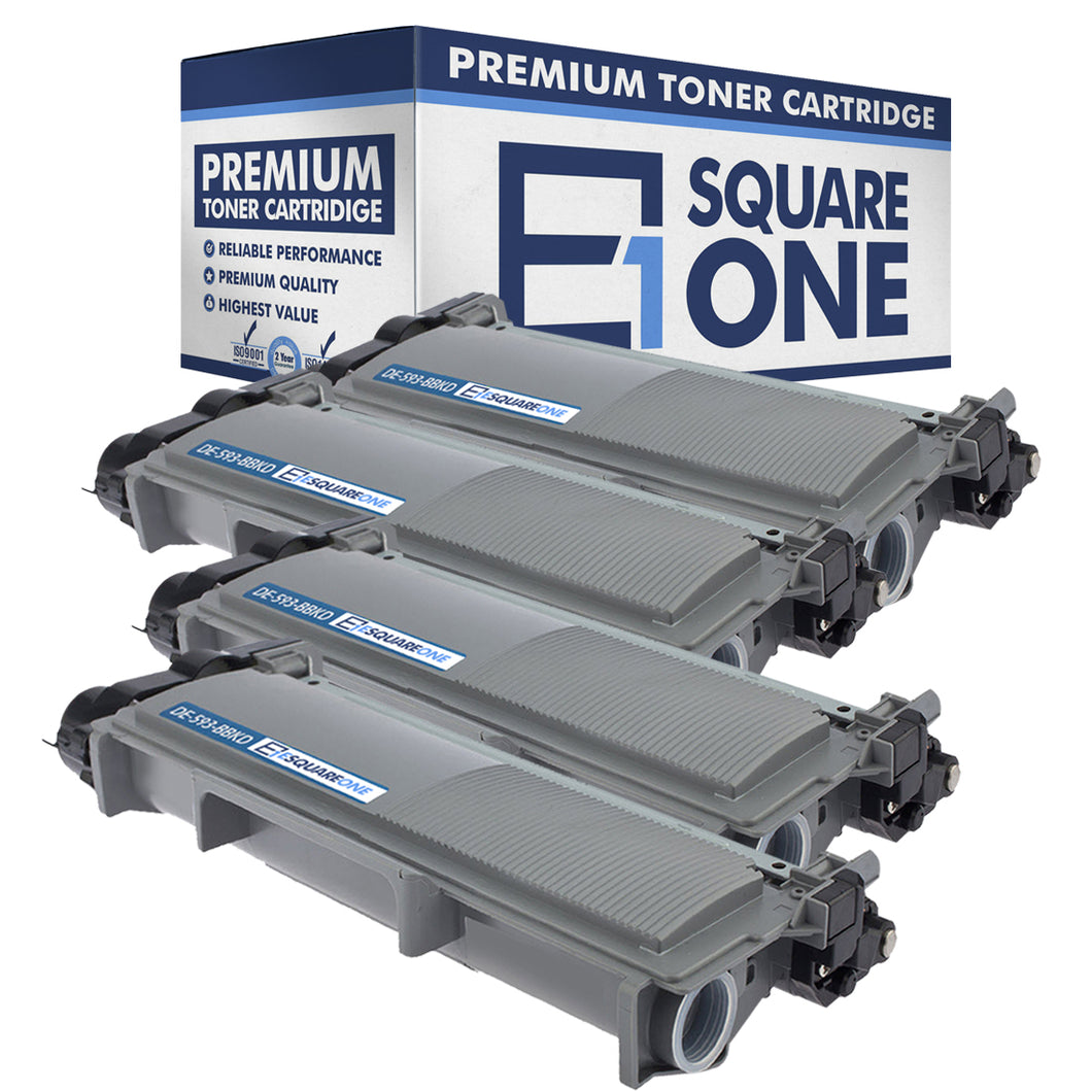 eSquareOne Compatible High Yield Toner Cartridge Replacement for DELL 593-BBKD PVTHG 593-BBKC 2RMPM (Black, 4-Pack)