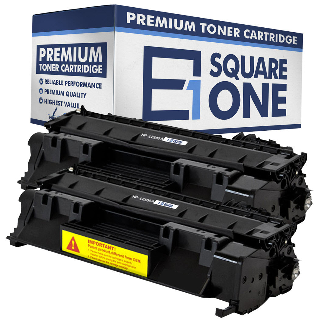 eSquareOne Compatible Toner Cartridge Replacement for HP 05A CE505A (Black, 2-Pack)