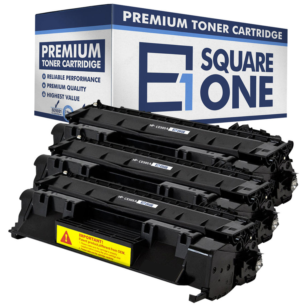 eSquareOne Compatible Toner Cartridge Replacement for HP 05A CE505A (Black, 3-Pack)