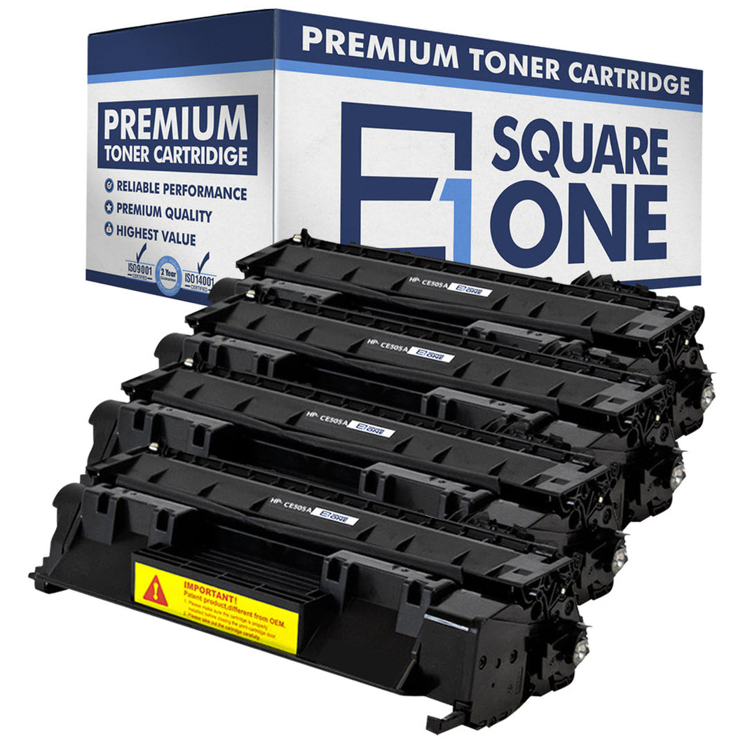 eSquareOne Compatible Toner Cartridge Replacement for HP 05A CE505A (Black, 4-Pack)