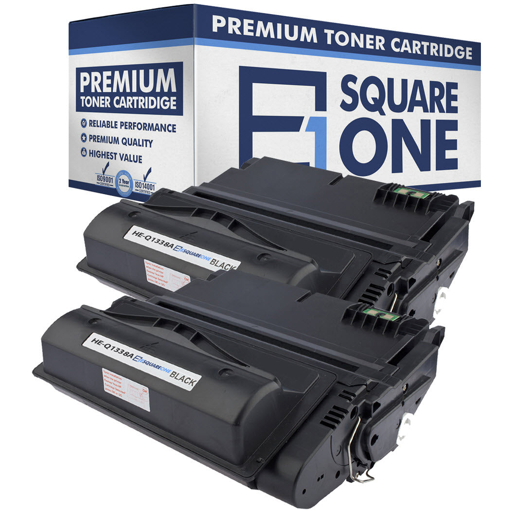 eSquareOne Compatible Toner Cartridge Replacement for HP 38A Q1338A | 42A Q5942A (Black, 2-Pack)