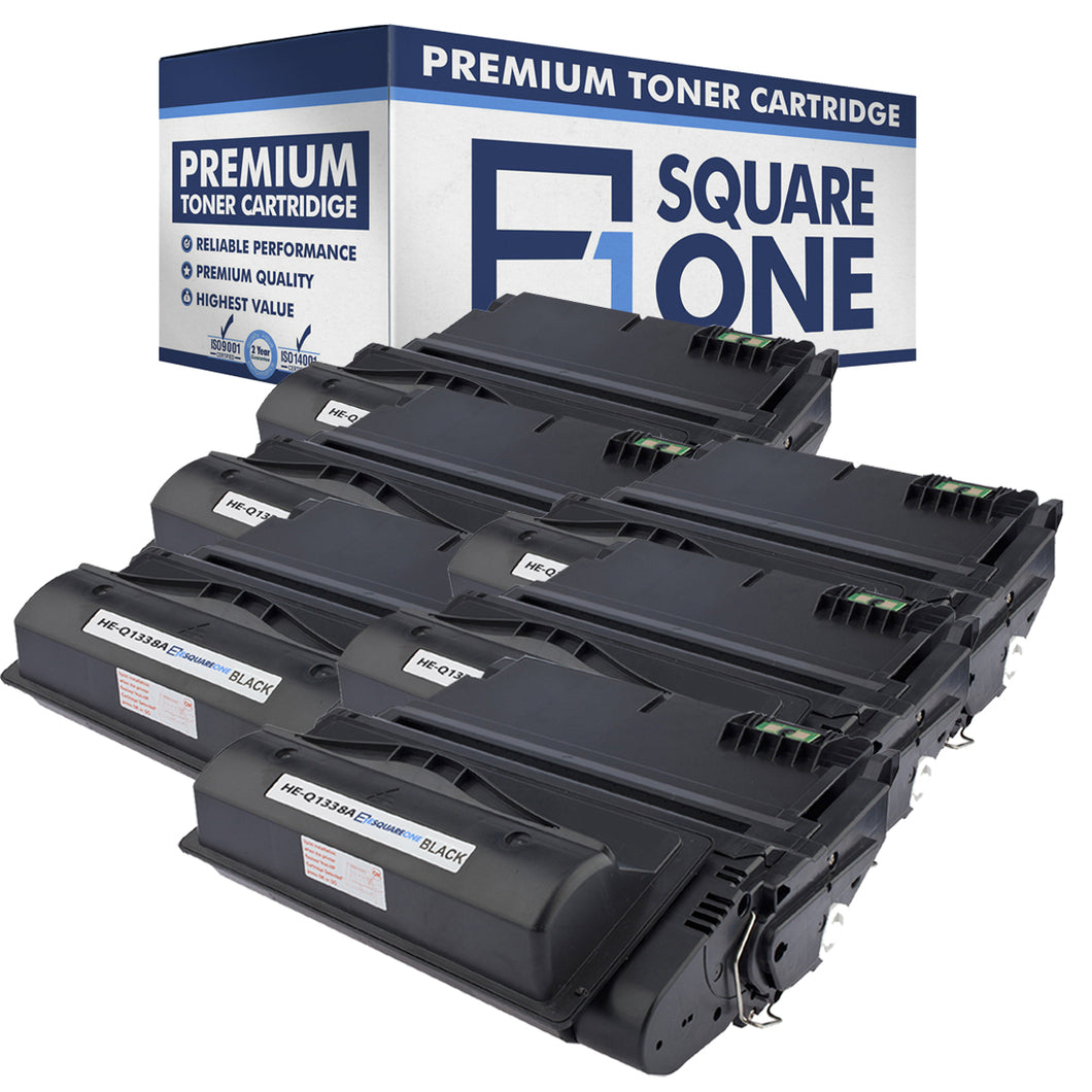 eSquareOne Compatible Toner Cartridge Replacement for HP 38A Q1338A | 42A Q5942A (Black, 6-Pack)