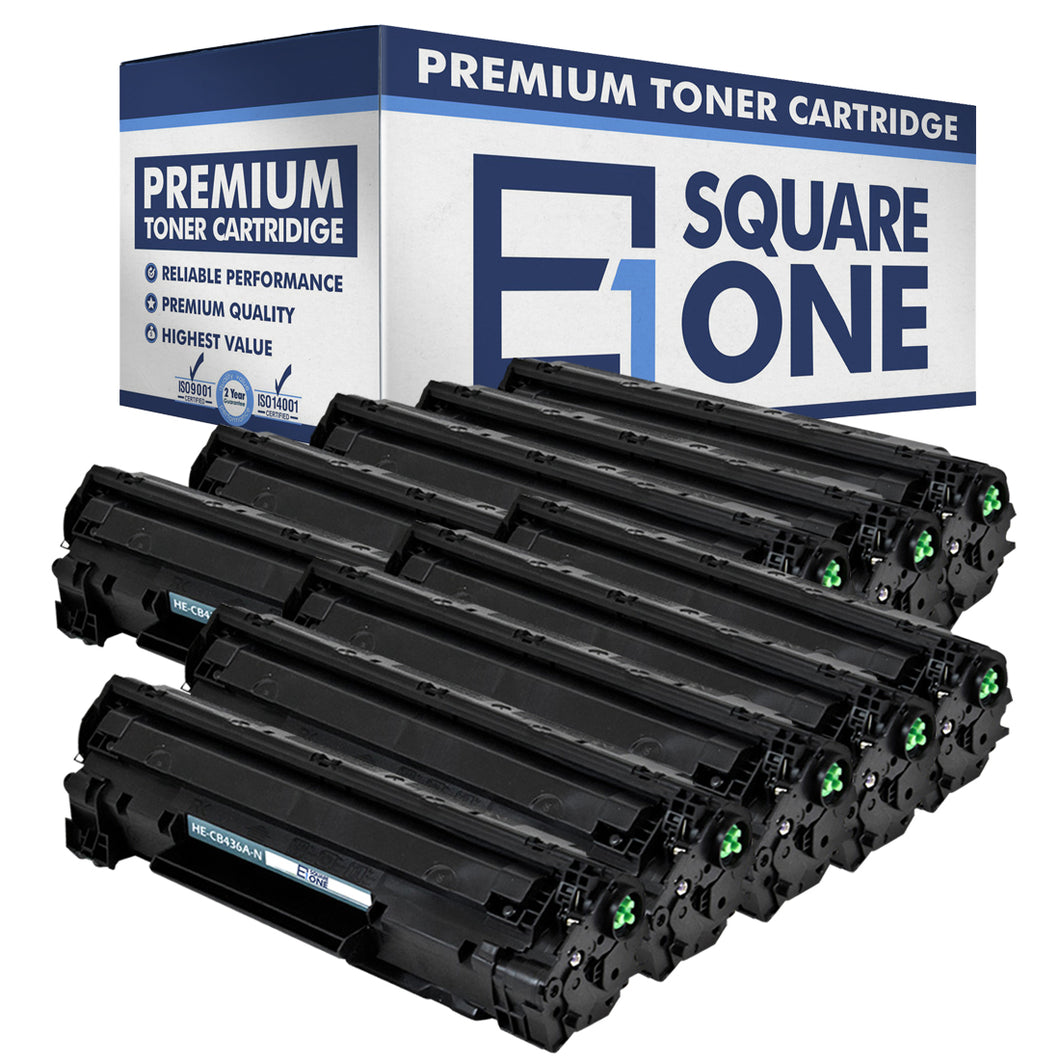 eSquareOne Compatible Toner Cartridge Replacement for HP 36A CB436A (Black, 10-Pack)