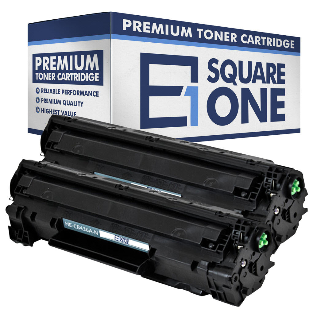 eSquareOne Compatible Toner Cartridge Replacement for HP 36A CB436A (Black, 2-Pack)