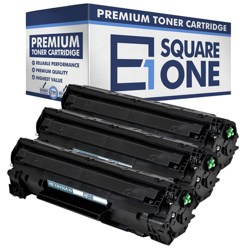 eSquareOne Compatible Toner Cartridge Replacement for HP 36A CB436A (Black, 3-Pack)