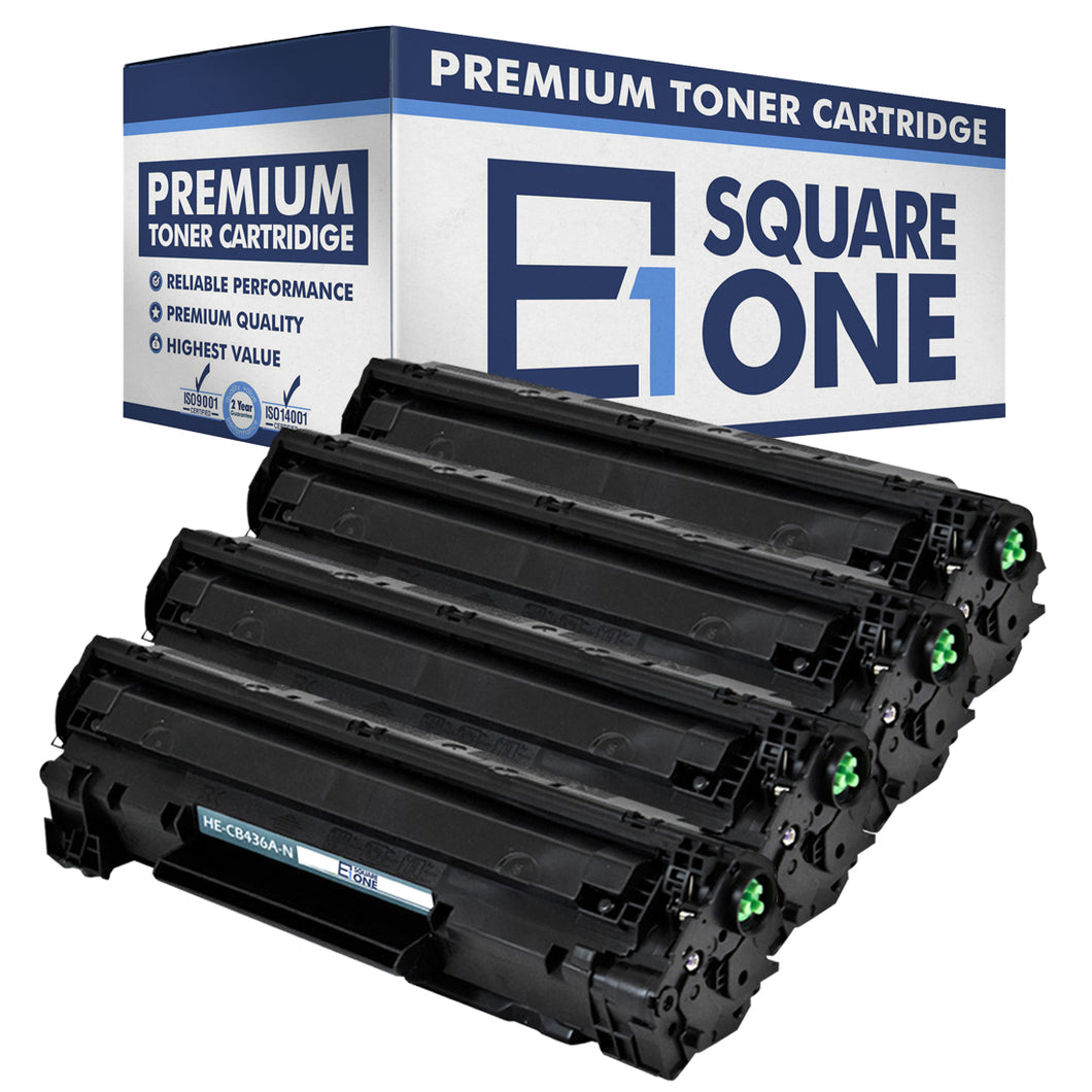 eSquareOne Compatible Toner Cartridge Replacement for HP 36A CB436A (Black, 4-Pack)