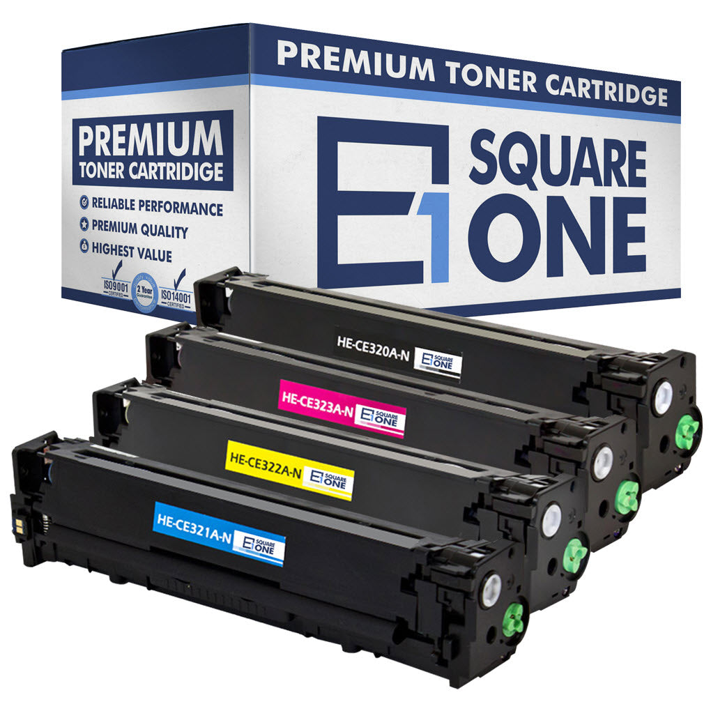 eSquareOne Compatible Toner Cartridge Replacement for HP 128A CE320A CE322A CE323A CE321A (Black, Cyan, Magenta, Yellow)