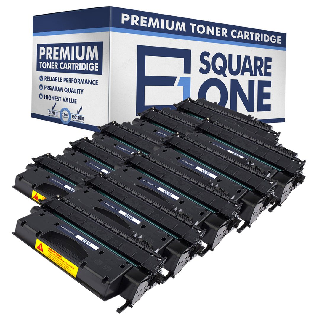 eSquareOne Compatible High Yield Toner Cartridge Replacement for HP 80X CF280X (Black, 10-Pack)
