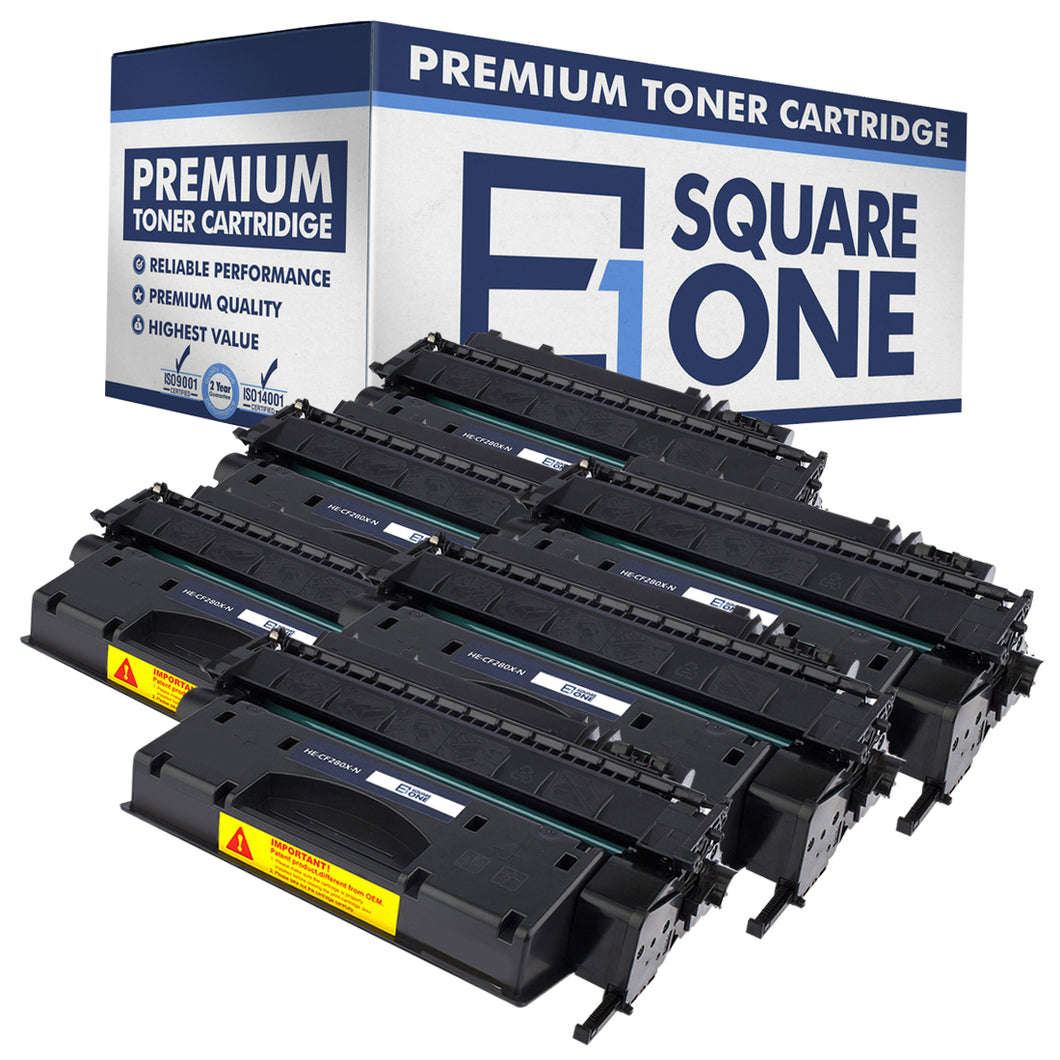 eSquareOne Compatible High Yield Toner Cartridge Replacement for HP 80X CF280X (Black, 6-Pack)