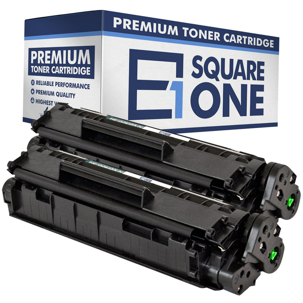 eSquareOne Compatible Toner Cartridge Replacement for HP 12A Q2612A (Black, 2-Pack)