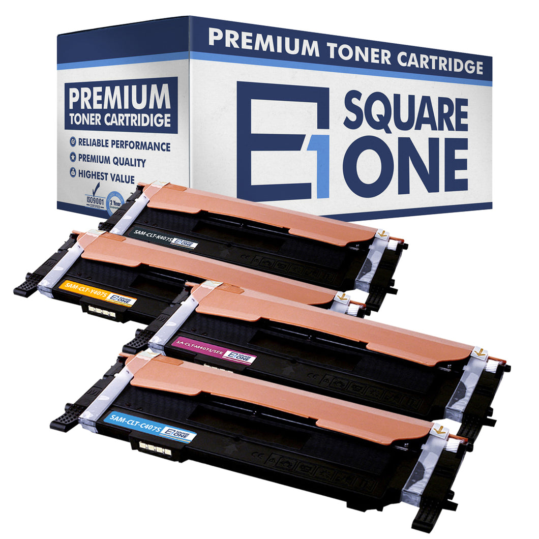 eSquareOne Compatible Toner Cartridge Replacement for Samsung CLT-Y407S CLT-C407S CLT-M407S CLT-K407S (Black, Cyan, Magenta, Yellow)