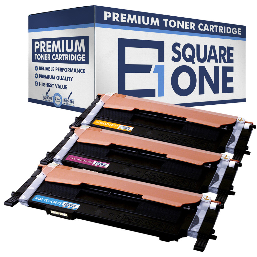 eSquareOne Compatible Toner Cartridge Replacement for Samsung CLT-Y407S CLT-C407S CLT-M407S (Cyan, Magenta, Yellow)