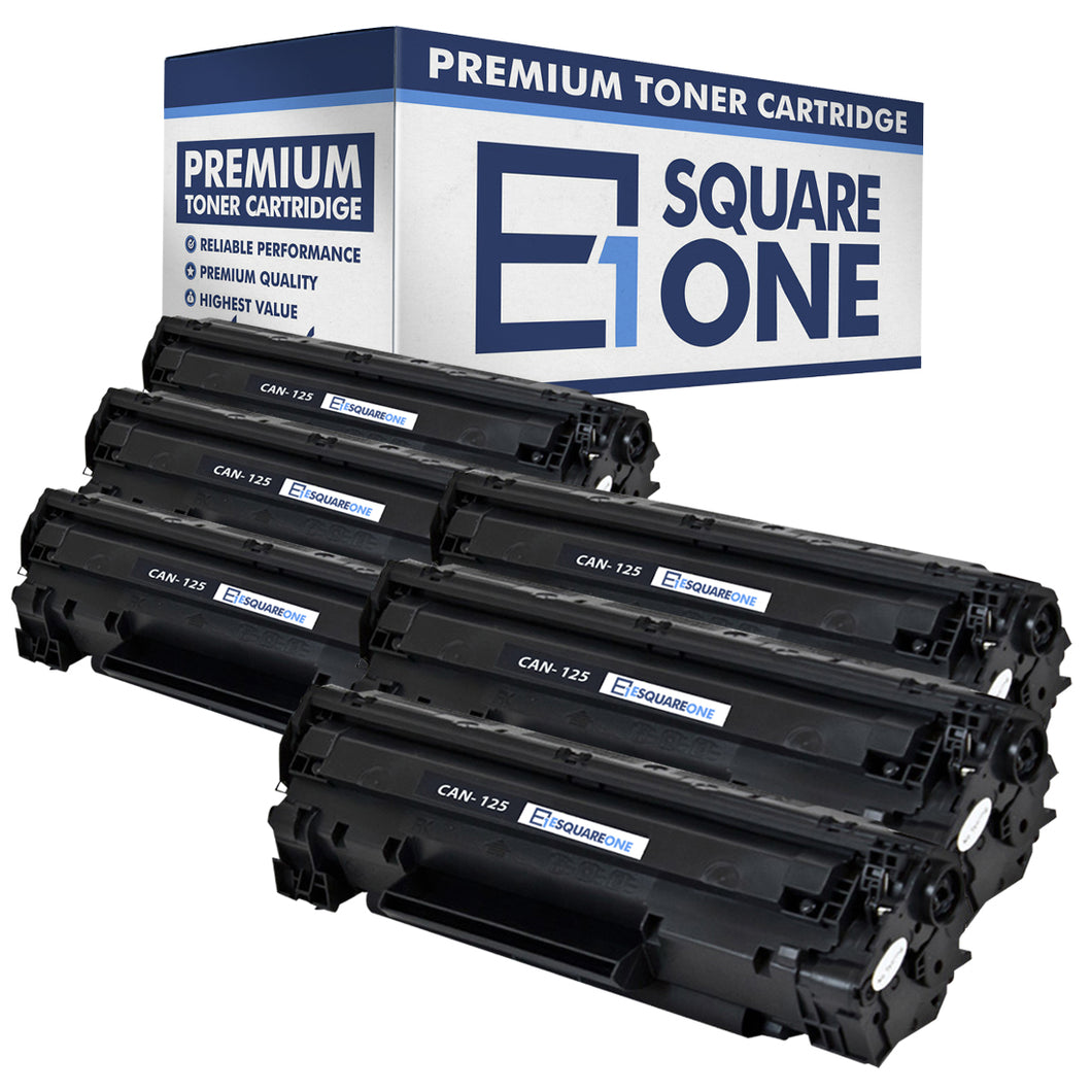 eSquareOne Compatible Toner Cartridge Replacement for Canon 125 3484B001AA (Black, 6-Pack)