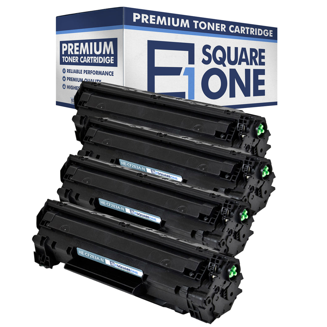 eSquareOne Compatible Toner Cartridge Replacement for HP 83A CF283A (Black, 4-Pack)
